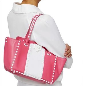 VALENTINO Free Rockstud Trapeze two-tone bag